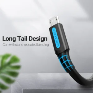 Vention 0.5M USB 2.0 A to Micro-B Male Cable, 3A Fast Charging – Black