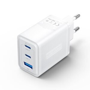Vention 65W GaN Fast Charger with 3 USB Ports (2x USB-C, 1x USB-A), EU Plug White