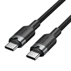 Vention 1M 3A USB 2.0 Type-C to Type-C Charging Cable with Durable Aluminum Alloy Housings-Black