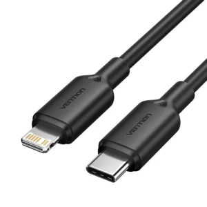 Vention 1M 3A USB 2.0 Type-C to Lightning Charging Cable with Durable PVC Build-Black