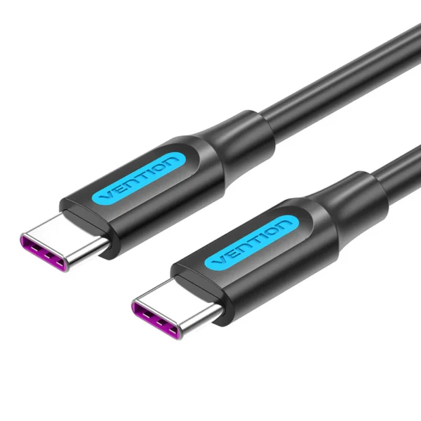 Vention 1.5M USB 2.0 Type-C to Type-C 5A Charging Cable – Black PVC