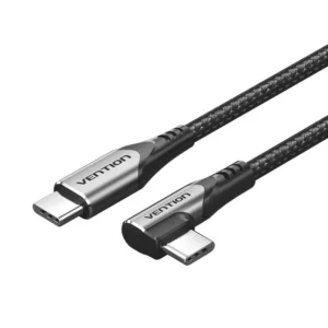 Vention 2M USB 2.0 Type-C to Type-C Right-Angle 3A Charging Cable with Aluminum Alloy Housing-Black