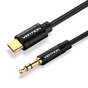 Vention 1.5M Premium USB-C to 3.5mm AUX Cable with Spring-Loaded Black Metal Build