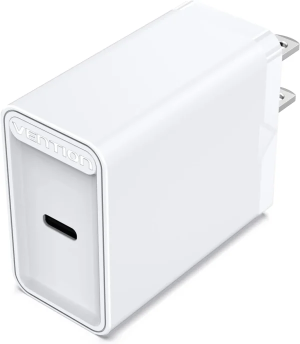 Vention 20W USB-C Single Port Wall Charger–US Plug White