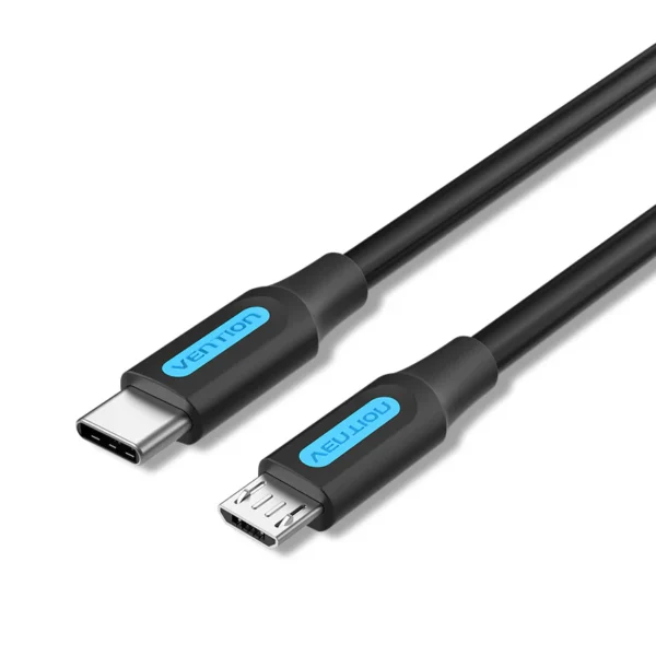 Vention 1M USB 2.0 Type-C to Micro-B Male Cable, 2A Charging-Black