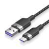 Vention 1M 6A USB 2.0 A Male to USB-C Male Cable – Aluminum Alloy Casing-Black