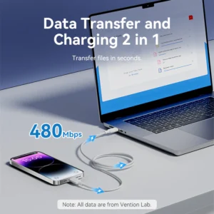 Vention 1M 3A USB 2.0 Type-C to Lightning Charging Cable with Durable PVC Build-White