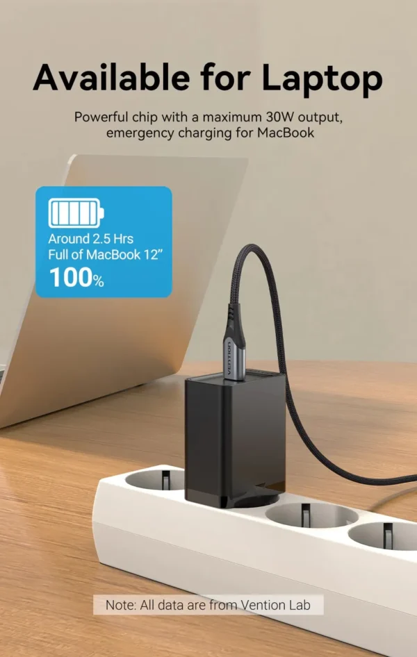 Vention 20W USB-C Single Port Wall Charger–US Plug White - Image 11