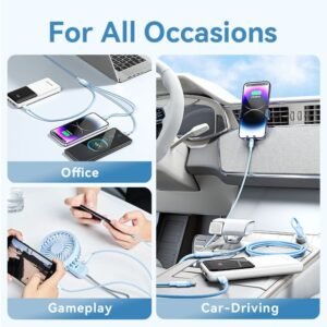 Vention 1.5M USB-A to 3-in-1 Charging Cable (USB-C, Lightning, Micro USB) – 6A Fast Charge, Black Alloy Build