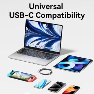 Vention 2M USB 2.0 Type-C to Type-C Cable – 240W Power Delivery- Aluminum Alloy Type Cable -Black