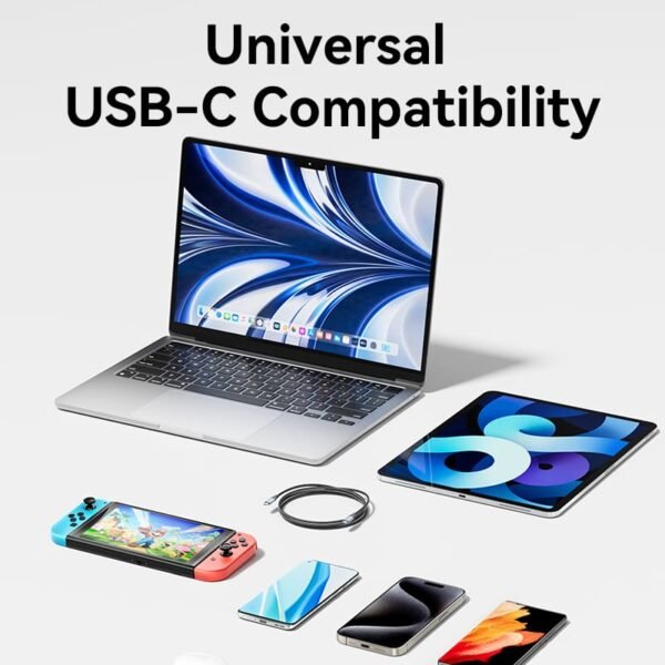 Vention 2M USB 2.0 Type-C to Type-C Cable – 240W Power Delivery- Aluminum Alloy Type Cable -Black - Image 11