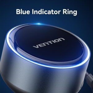 Vention Car Power Adapter with Integrated Charging Cable-Black