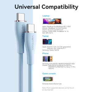Vention 1.5M USB 2.0 Type-C to Dual Type-C Male Silicone Cable, 5A High Current-White