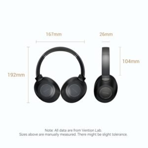 Vention SoundMate Wireless On-Ear Audio Headphones-Black