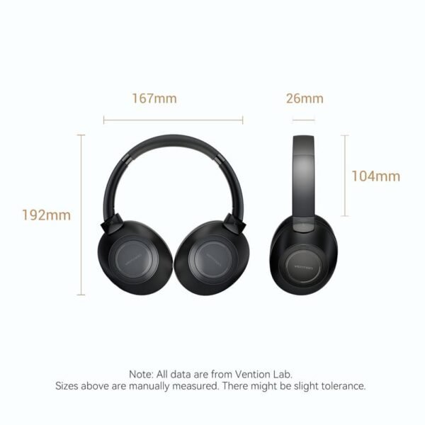 Vention SoundMate Wireless On-Ear Audio Headphones-Black - Image 14