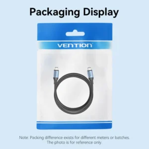 Vention 2M USB 2.0 Type-C to Type-C Cable – 240W Power Delivery- Aluminum Alloy Type Cable -Black