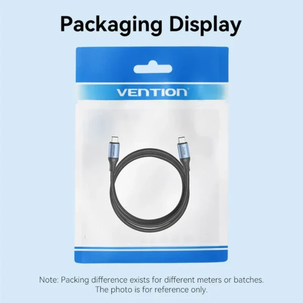 Vention 2M USB 2.0 Type-C to Type-C Cable – 240W Power Delivery- Aluminum Alloy Type Cable -Black - Image 15