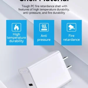 Vention 20W USB-C Single Port Wall Charger–US Plug White