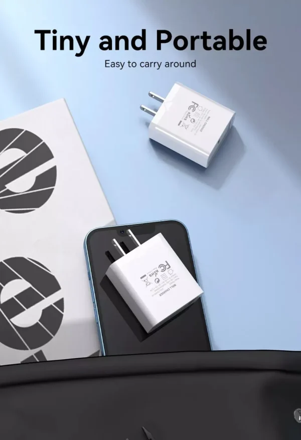 Vention 20W USB-C Single Port Wall Charger–US Plug White - Image 17