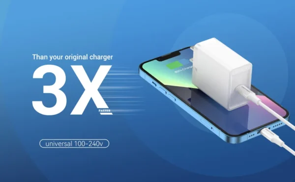 Vention 20W USB-C Single Port Wall Charger–US Plug White - Image 2