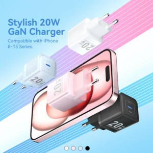 Vention 20W 1-Port USB-C GaN Charger EU-Plug-White