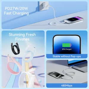 Vention 1M 3A USB 2.0 Type-C to Lightning Charging Cable with Durable PVC Build-White