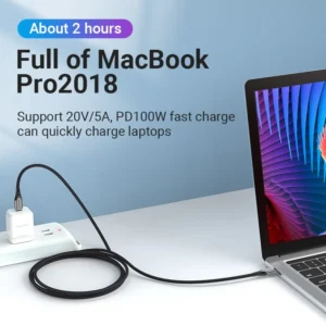 Vention 1.5M USB 2.0 Type-C to Type-C 5A Fast Charging Cable – Aluminum Alloy Build-Gray
