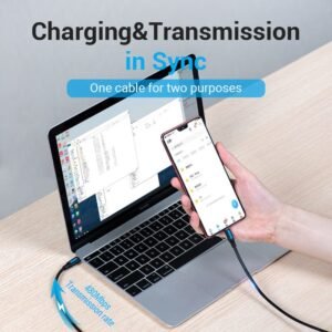 Vention 1M USB 2.0 Type-C to Micro-B Male Cable, 2A Charging-Black
