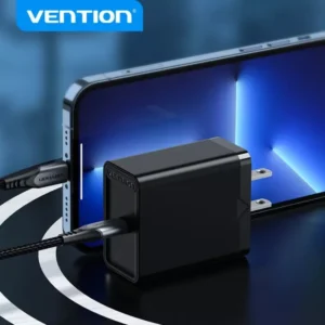 Vention 20W USB-C Single Port Wall Charger–US Plug White