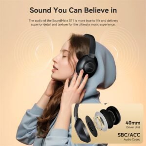 Vention SoundMate Wireless On-Ear Audio Headphones-Black