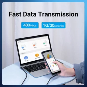 Vention 1.5M USB 2.0 Type-C to Type-C Cable with Dual 90° Connectors – 5A Fast Charging, Aluminum Alloy Design -Gray