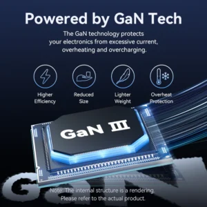 Vention (45W/45W) GaN Charger with Dual USB-C Ports – UK Plug, Black