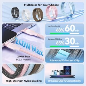 Vention 2M 5A USB 2.0 Type-C to Type-C Cable with Aluminum Alloy Connectors – High-Speed Charging-Black