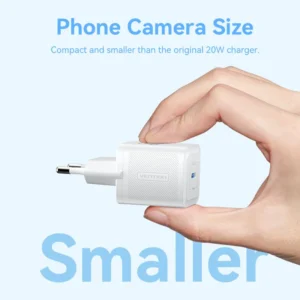 Vention 20W 1-Port USB-C GaN Charger EU-Plug-White