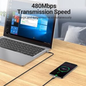 Vention 1.5M USB 2.0 Type-C to Type-C 5A Fast Charging Cable – Aluminum Alloy Build-Gray