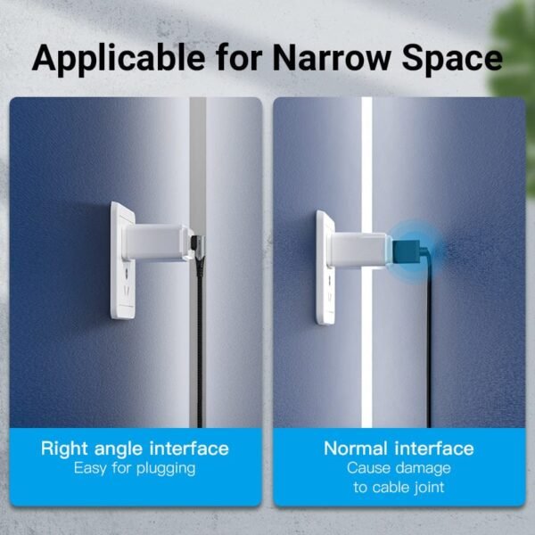 Vention 2M USB 2.0 Type-C to Type-C Cable with Dual 90° Connectors – 5A Fast Charging, Aluminum Alloy Design -Gray - Image 7
