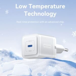 Vention 20W 1-Port USB-C GaN Charger EU-Plug-White