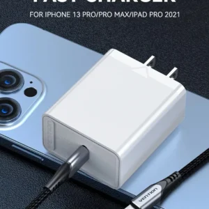Vention 20W USB-C Single Port Wall Charger–US Plug White