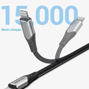Vention 1.5M (MFI Certified) USB 2.0 Type-C to Lightning Cable with Aluminum Alloy Housing-Gray