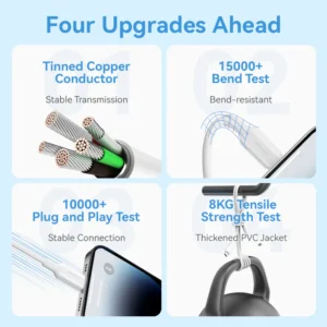Vention 1M 3A USB 2.0 Type-C to Lightning Charging Cable with Durable PVC Build-White
