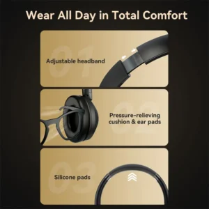 Vention SoundMate Wireless On-Ear Audio Headphones-Black