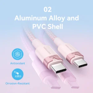 Vention 2M 5A USB 2.0 Type-C to Type-C Cable with Aluminum Alloy Connectors – High-Speed Charging-Black