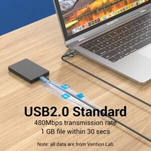 Vention 1.5M Dual-Head Charging Cable – USB-A to USB-C & Micro USB, 3A Fast Charging, Sleek Black