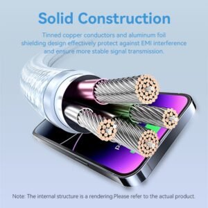 Vention 2M USB 2.0 Type-A to Lightning Male Cable with Aluminum Alloy Housing, 2.4A Fast Charge-Black