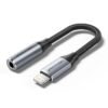 Vention Cotton-Braided Lightning to 3.5mm Audio Jack Adapter – Aluminum Alloy Connector-Gray