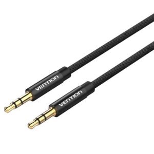 Vention 0.5M Durable 3.5mm Dual Jack Fabric AUX Link Cable-Black