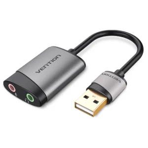 Vention 0.15 Durable Compact USB Audio Adapter – Gray Alloy