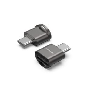 Vention Type-C MicroSD Card Reader – Gray Zinc Alloy-Gray