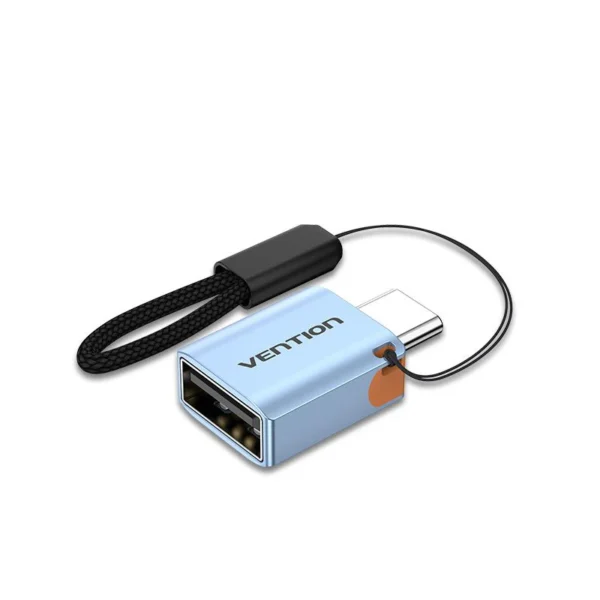 Vention USB-C Male to USB-A Female OTG Adapter with Lanyard – Aluminum Alloy Design