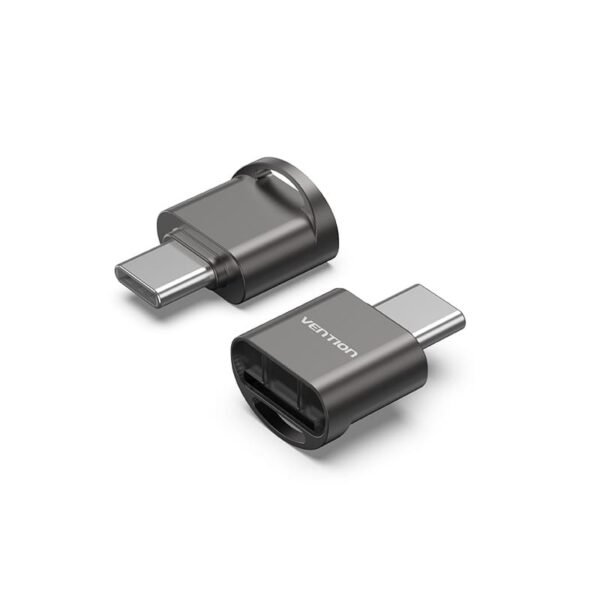 Vention Type-C MicroSD Card Reader – Gray Zinc Alloy-Gray